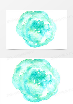 青色水墨玫瑰花