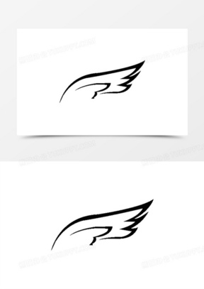 黑色线条半个翅膀