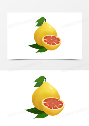 卡通手绘简约柚子素材