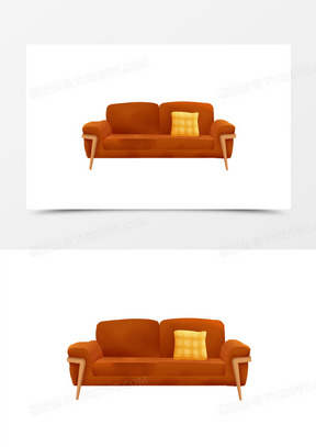 卡通手绘免抠沙发素材