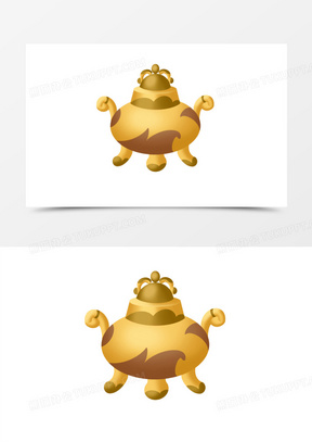 卡通手绘炉鼎器具素材