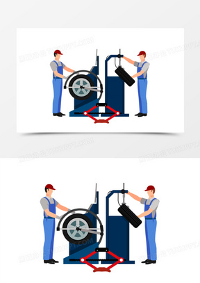 修车场景素材60手绘卡通汽车维修素材651手绘卡通汽车维修保养洗车