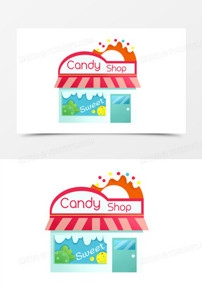 卡通手绘甜品店元素