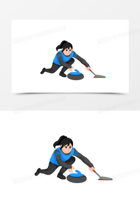 画冰壶运动员图片