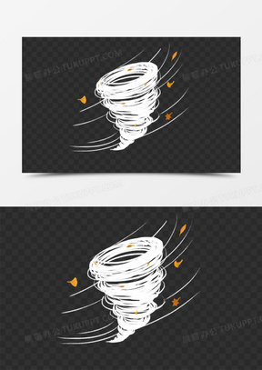 卡通大风呼呼吹装饰素材