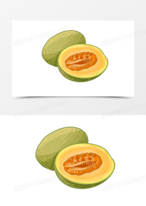 手绘哈密瓜免抠元素