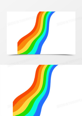 七色彩虹跑道装饰素材