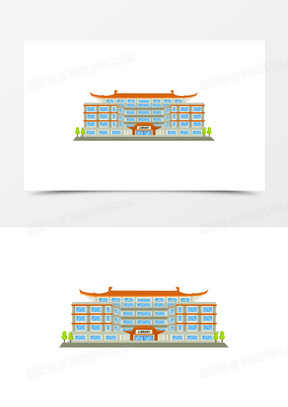 学府图书馆房屋建筑素材