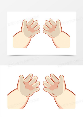 手绘卡通可爱小脏手素材