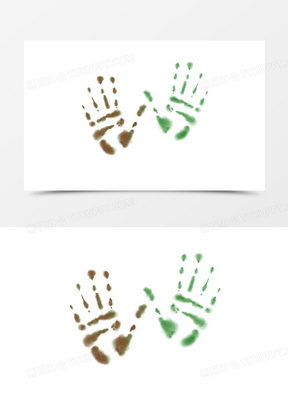 手绘简约脏手印装饰元素