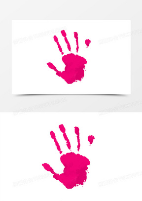 手绘脏手印装饰元素