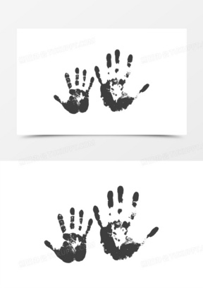 简约手绘免抠脏手印装饰素材