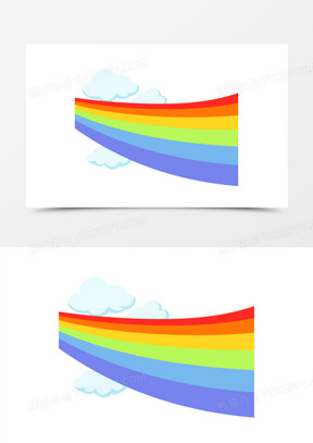 卡通彩虹跑道免抠脏手素材