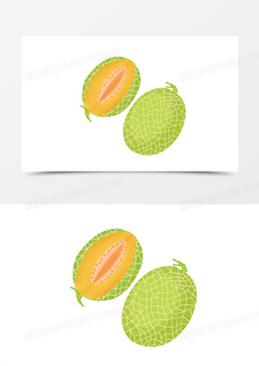 手绘哈密瓜免抠素材