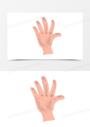 30手绘简约脏手印装饰元素531手绘卡通可爱小脏手素材144脏脏拿铁海报