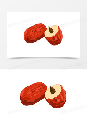 卡通手绘新疆大枣素材