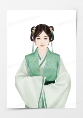 手绘古风丫鬟