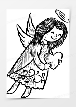 手绘爱心小天使