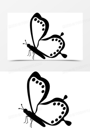 蝴蝶侧视图点在边境翅膀的图标