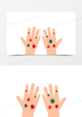 手绘矢量小脏手素材