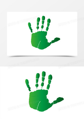 手绘矢量脏手印装饰素材