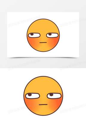 手绘卡通圆形翻白眼表情包免抠素材