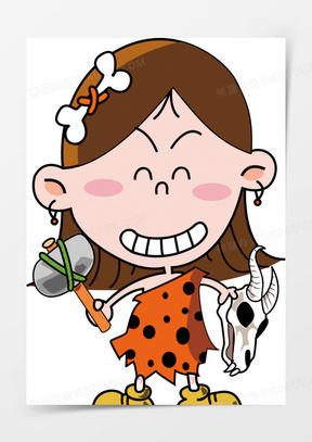 卡通原始野人矢量图下载