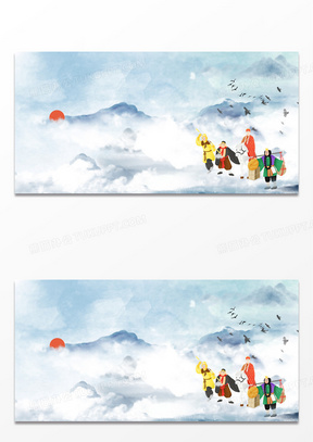 1754蓝色复古中国风西游记背景851西游记中国风神话创意背景30中国风