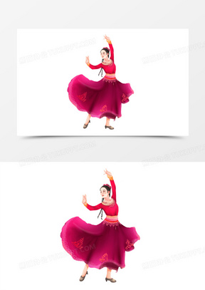 卡通跳舞的新疆妹子素材2945手绘插画风新疆人跳舞元素180手绘新疆
