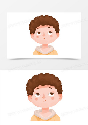 卡通手绘小孩在翻白眼的表情包素材