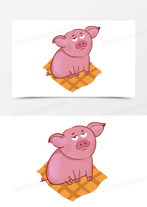 卡通动物小猪翻白眼元素表情包