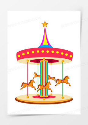 卡通旋转木马图片素材