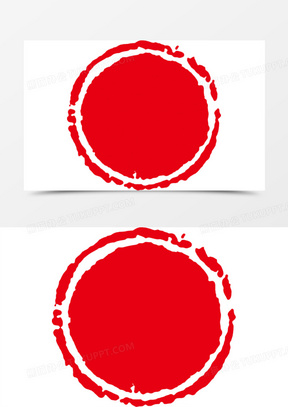 红色圆形印章图标