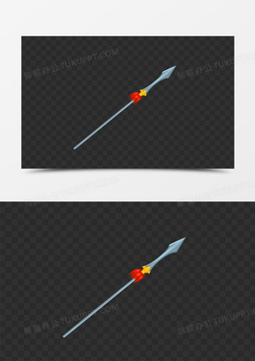 卡通手绘红缨枪元素