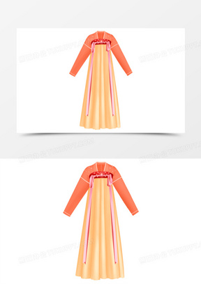 手绘汉服女生免抠素材