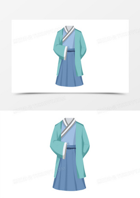 卡通手绘中国传统服饰男汉服素材