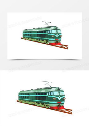 110卡通手绘绿皮火车素材191卡通手绘矢量交通工具绿皮火车素材90卡通