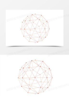手绘点构成的球体不规则图形素材