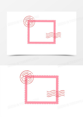 粉色的邮票边框素材