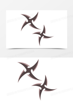 手绘卡通飞镖暗器免抠素材