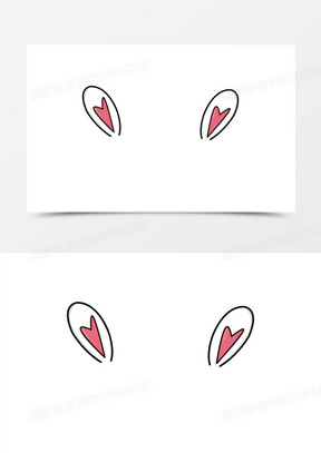 卡通兔耳朵图标