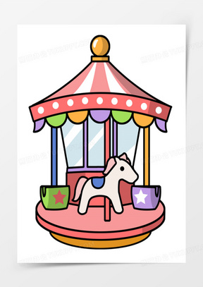 卡通旋转木马图片素材
