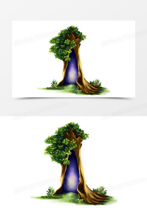 卡通手绘树洞小素材40手绘可爱的大树洞素材20卡通手绘不为人知树洞素