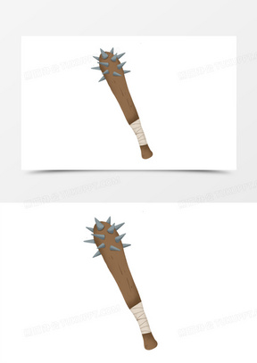 卡通手绘古代狼牙棒免抠元素