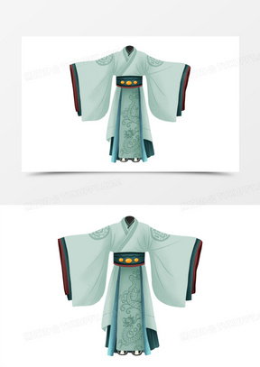 手绘插画风男生汉服免抠元素