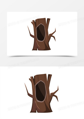 手绘卡通树洞免抠元素