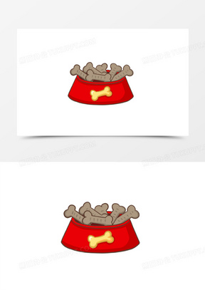 手绘卡通狗狗狗粮免抠元素