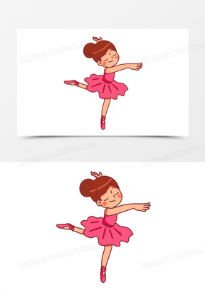 手绘卡通女孩跳芭蕾免抠素材100卡通跳芭蕾的小女孩素材50卡通手绘