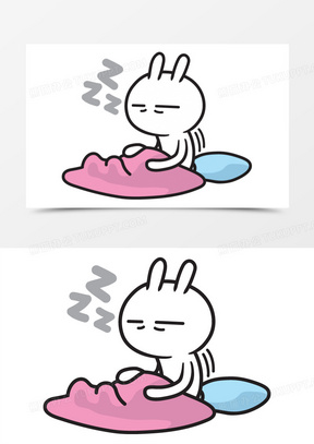 兔子冬眠卡通图片图片