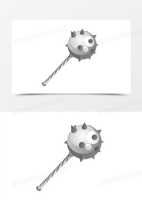 手绘狼牙棒免抠素材